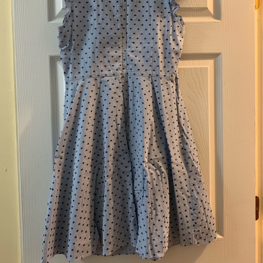 Blue and white December dress